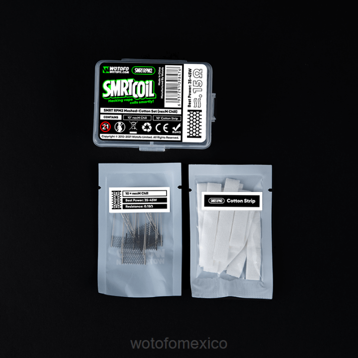 Wotofo Cigarro Eletronico - Wotofo SMRT conjunto rpm2 de malla y algodón VLN6366 turbo nexmesh