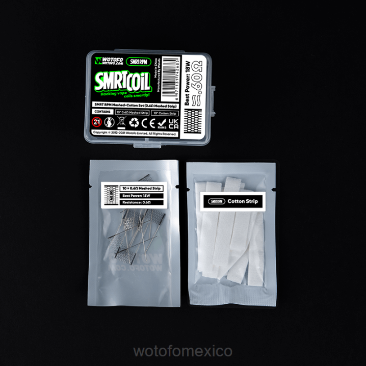 Wotofo Shop Online - Wotofo SMRT conjunto rpm de malla y algodón VLN6349 Malla de 0,4 ohmios + algodón.