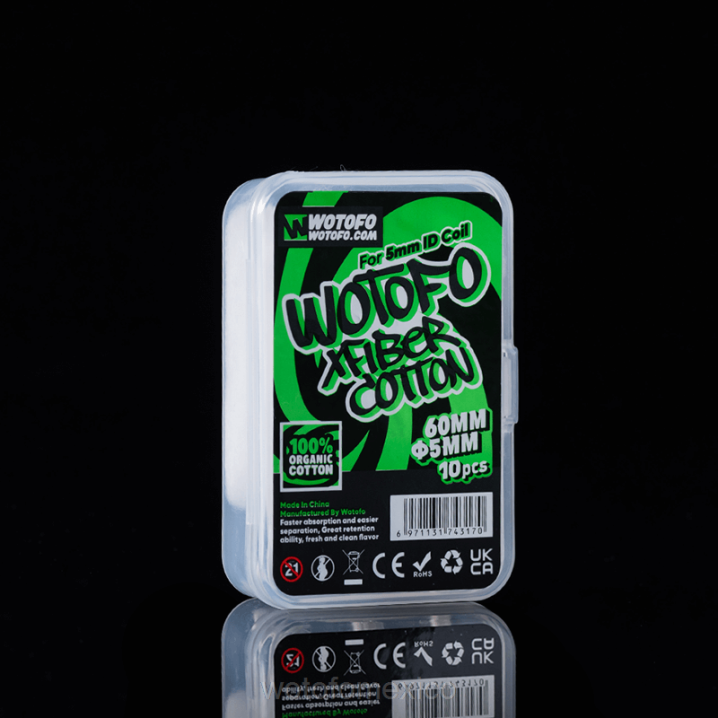 Wotofo Vape Review - Wotofo Algodón xfiber para bobina de identificación VLN6348 5 mm de espesor 10 piezas