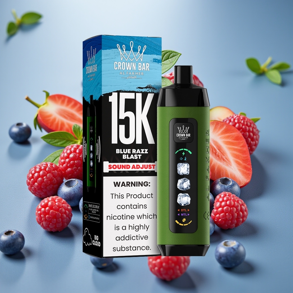 Al Fakher 15k Ice Adjust Clouds Azul Explosión de Frambuesa 15000 puffs 22ml 5mg