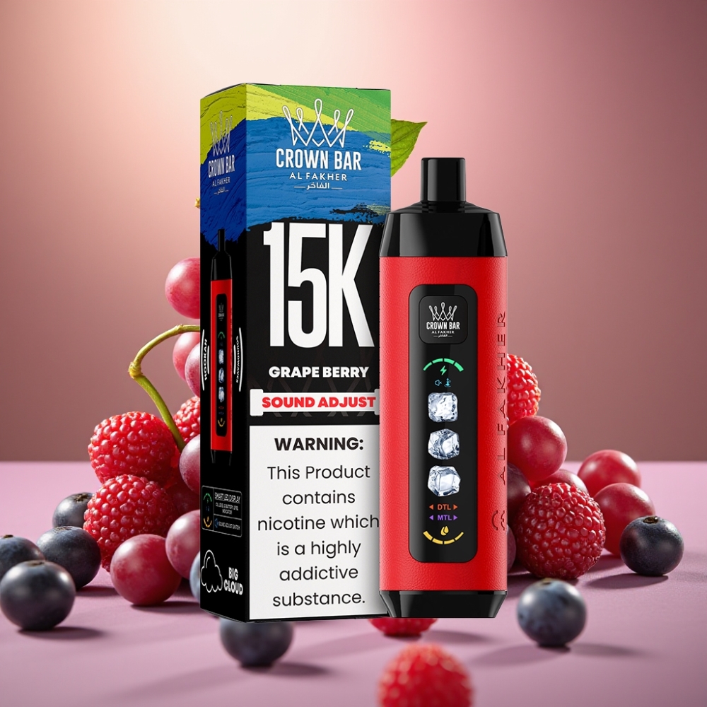 Al Fakher 15k Ice Adjust Clouds Desechable 15000 Puffs 22ml Uva Baya