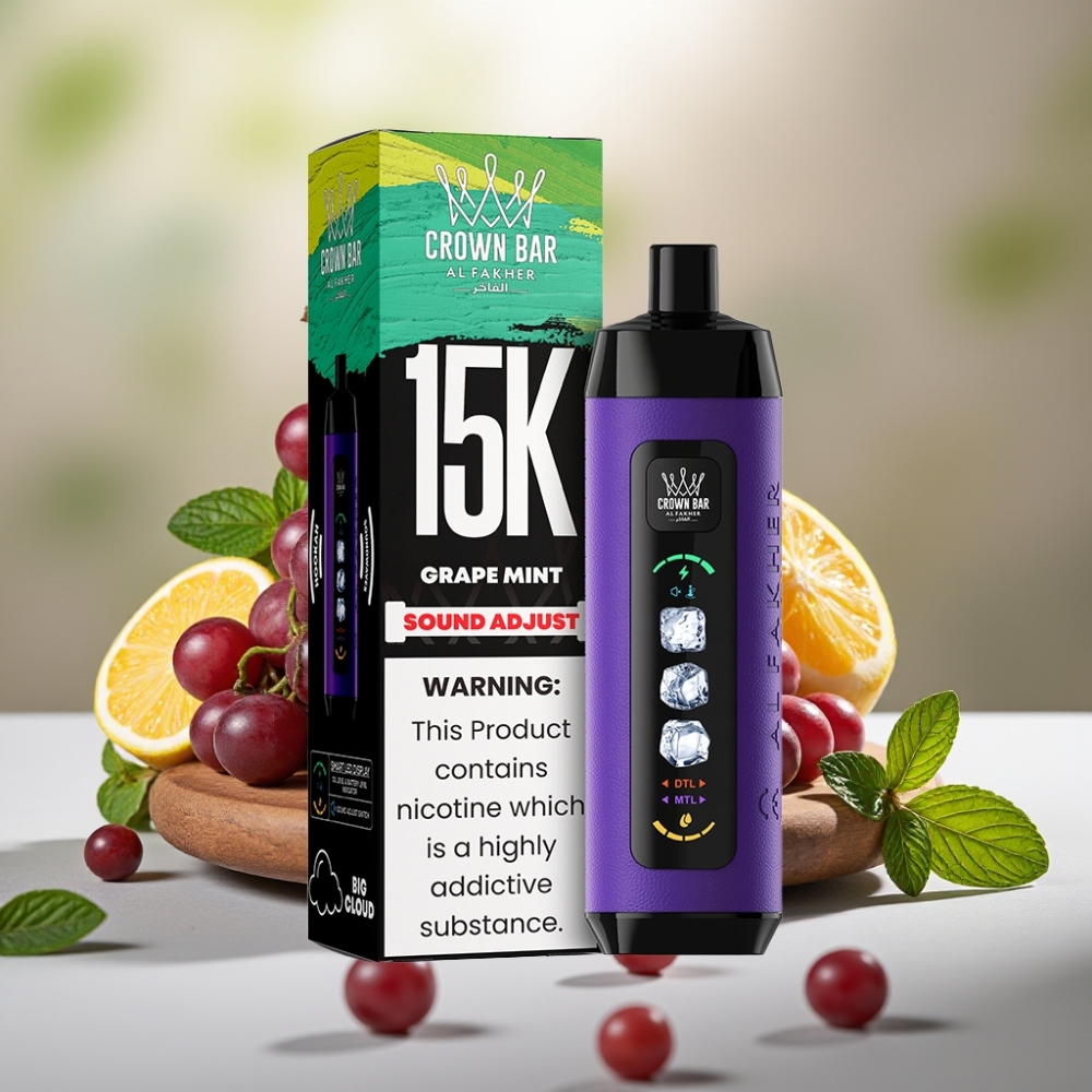 Al Fakher 15k Ice Adjust Clouds Disposable 15000 chupadas 22ml 5mg Menta Uva