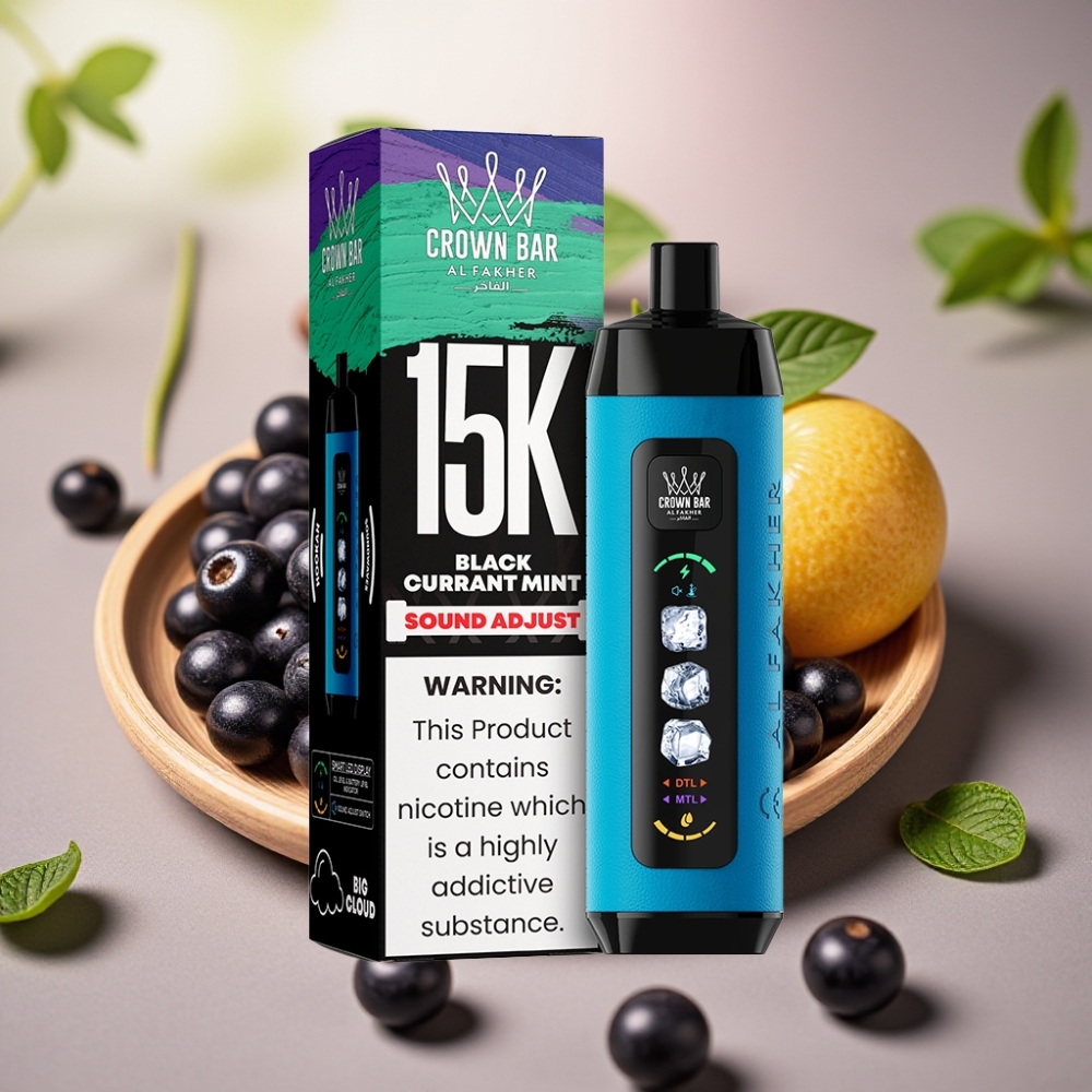 Al Fakher 15k Ice Adjust Clouds Dispositivo Desechable 15000 Puffs 22ml 5mg/ml Grosella Negra Menta