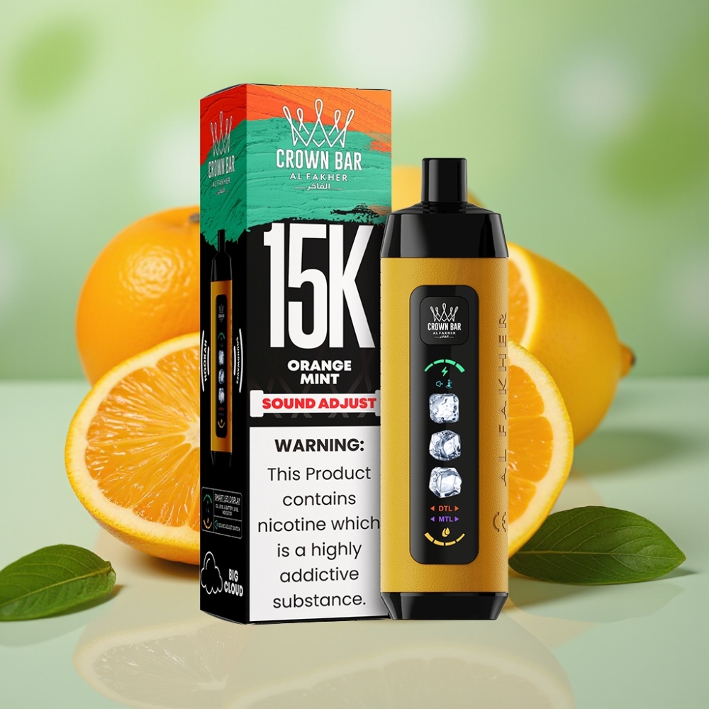 Al Fakher 15k Ice Adjust Clouds Dispositivo Desechable 15000 Puffs 22ml Naranja Menta