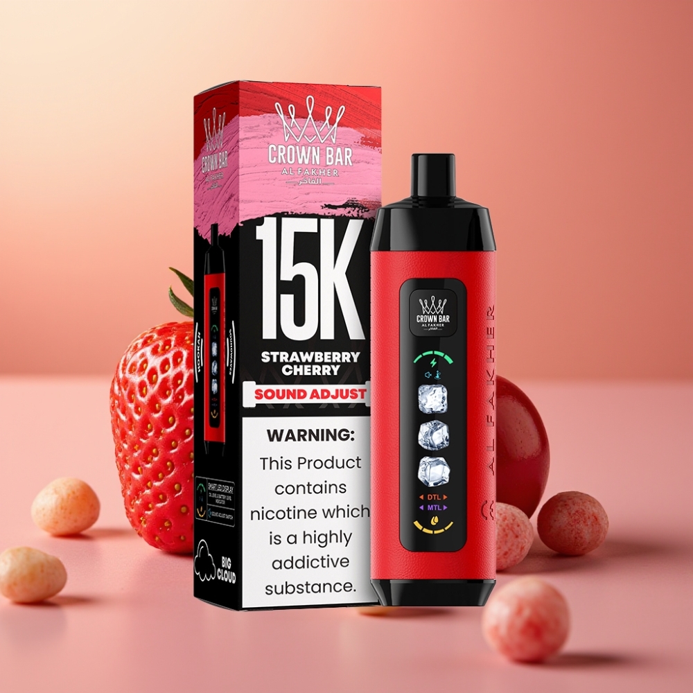 Al Fakher Ice Adjust Clouds 15k Fresa Cereza Pantalla LED Tipo-C
