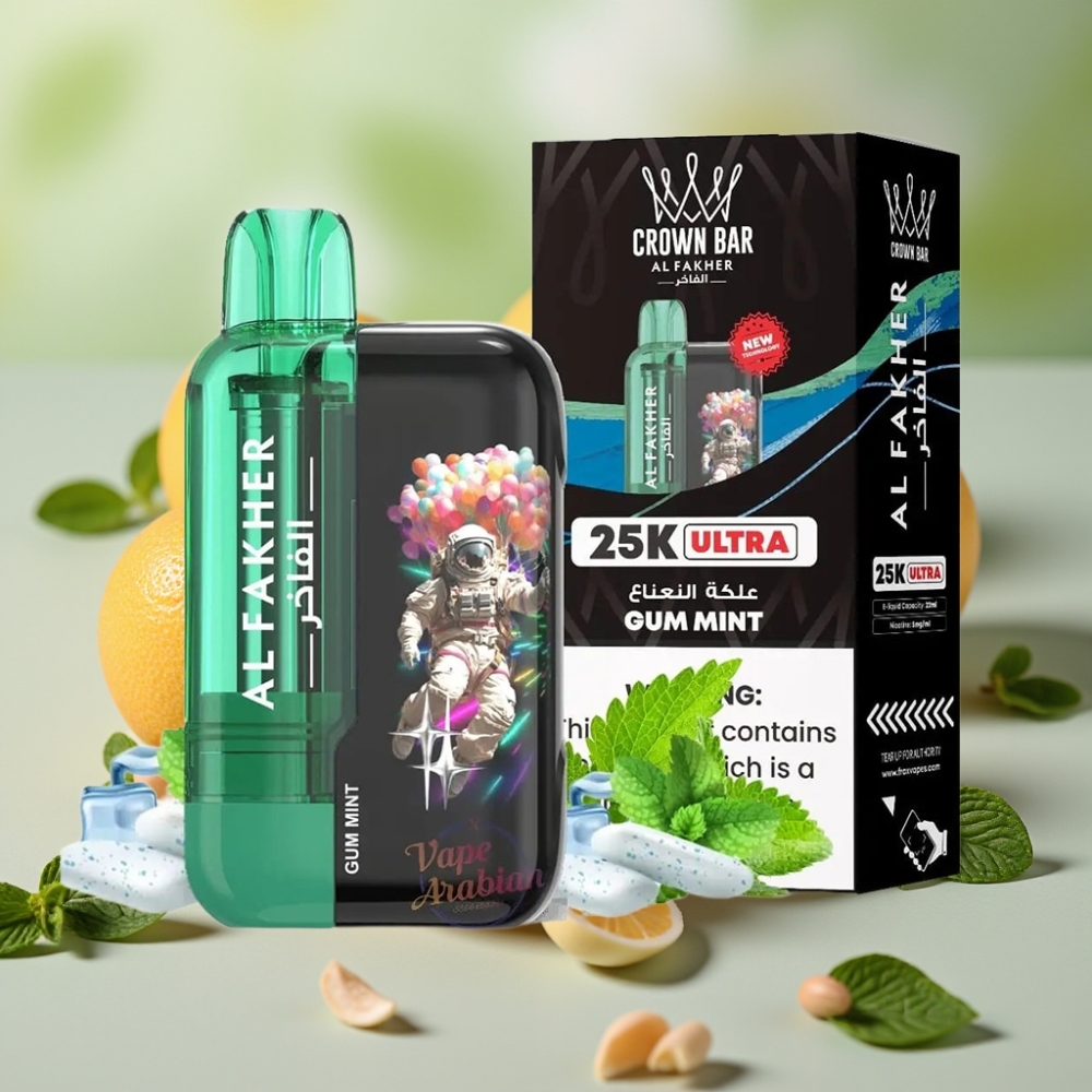 Al Fakher Crown Bar Ultra 25K Chicle Menta 22ml 50mg Type-C
