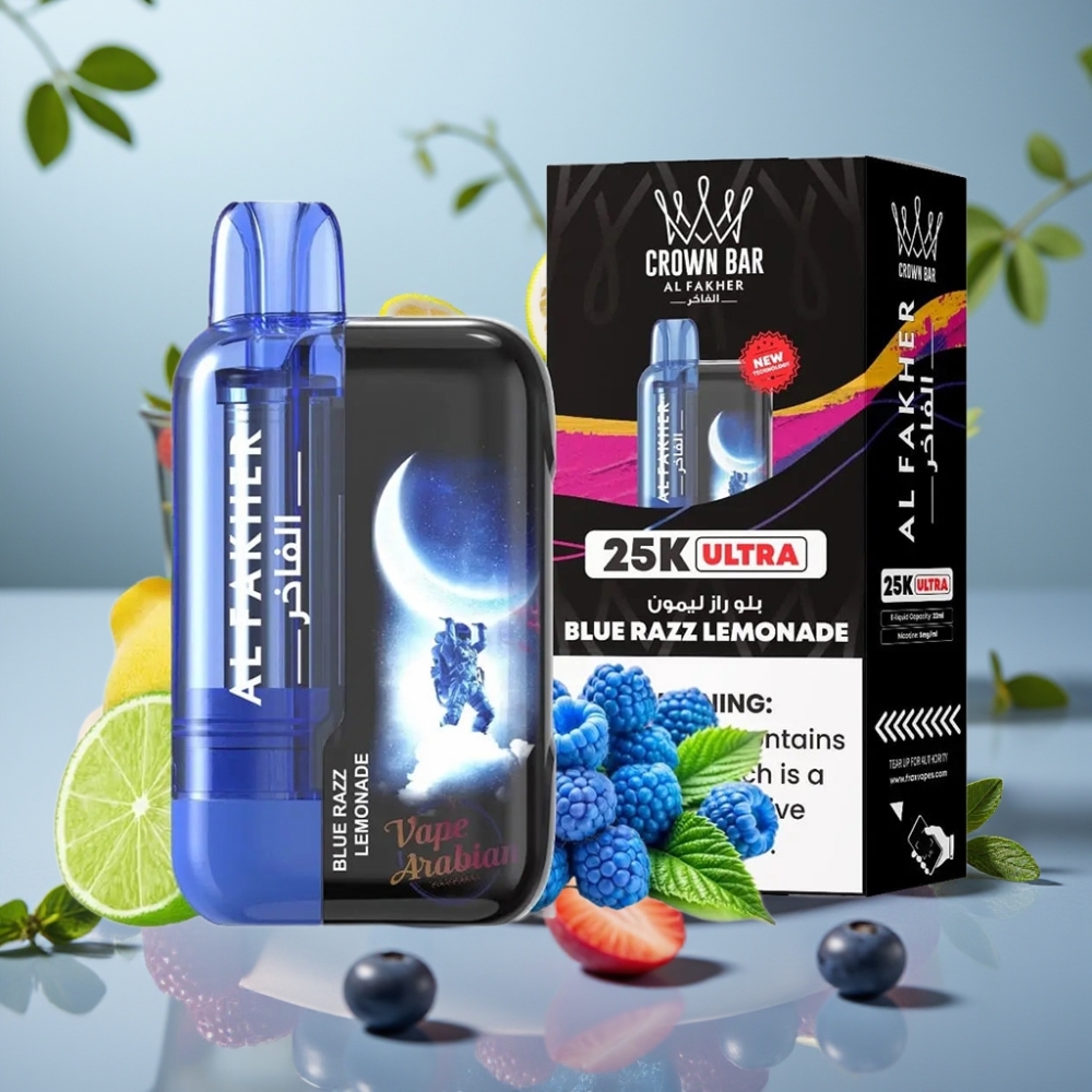 Al Fakher Crown Bar Ultra 25K Desechable - 22ml, 50mg/ml, Frambuesa Azul Limonada