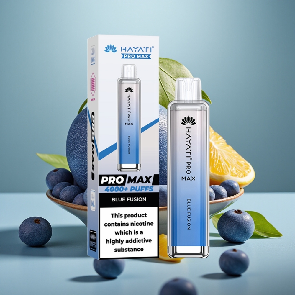 Hayati Pro Max 4000 Puffs Bebible Fusión Azul 5% Nicotina 1400mAh