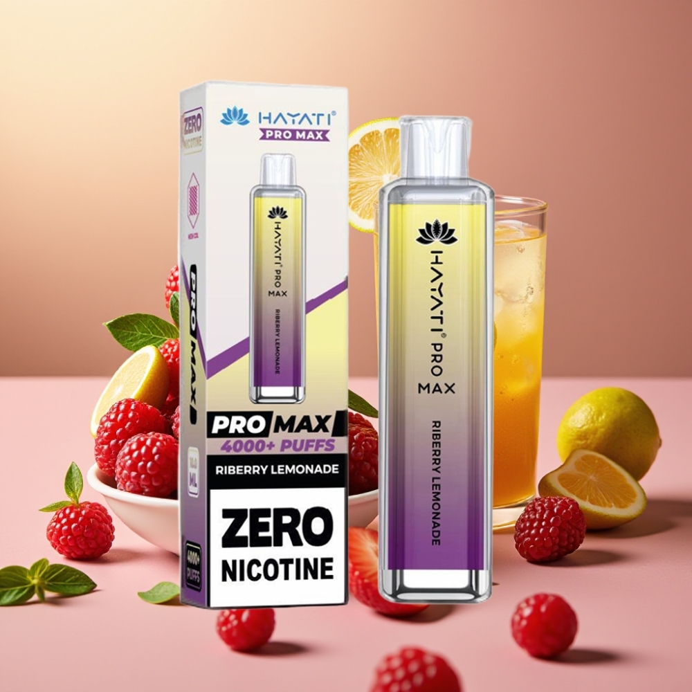 Hayati Pro Max 4000 Puffs Bebible Recargable Sabor Limonada de Riberry 2ml/10ml 5% Nic