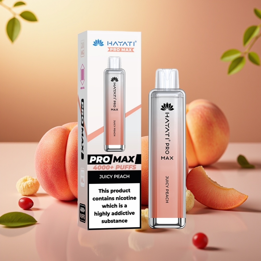 Hayati Pro Max 4000 Puffs Desechable Durazno Jugoso Recargable 1400mAh TPD