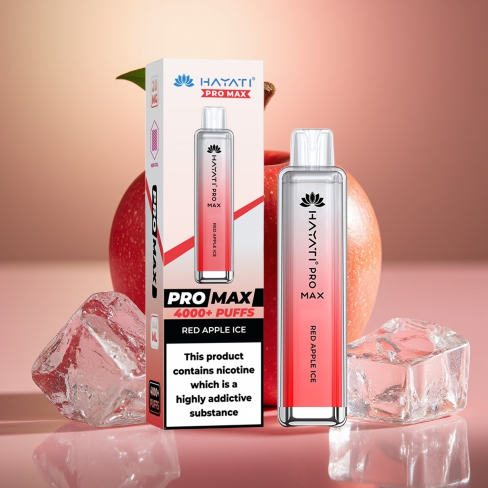 Hayati Pro Max 4000 Puffs Manzana Roja Hielo 2ml 5% TPD