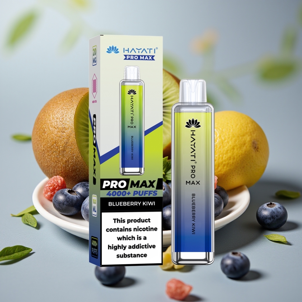 Hayati Pro Max 4000 Puffs Recargable 1400mAh Arándano Kiwi
