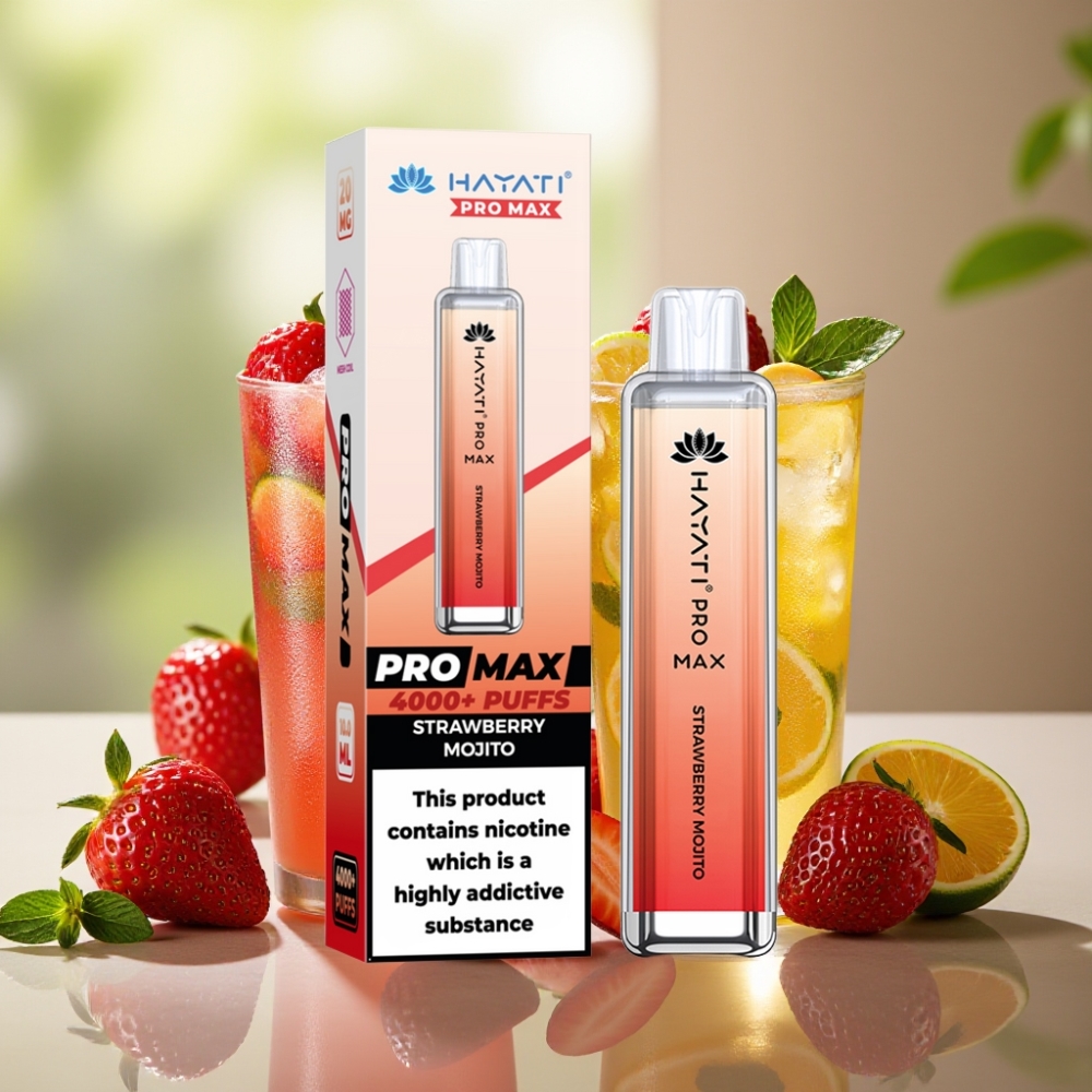 Hayati Pro Max 4000 Puffs Recargable 1400mAh Fresa Mojito