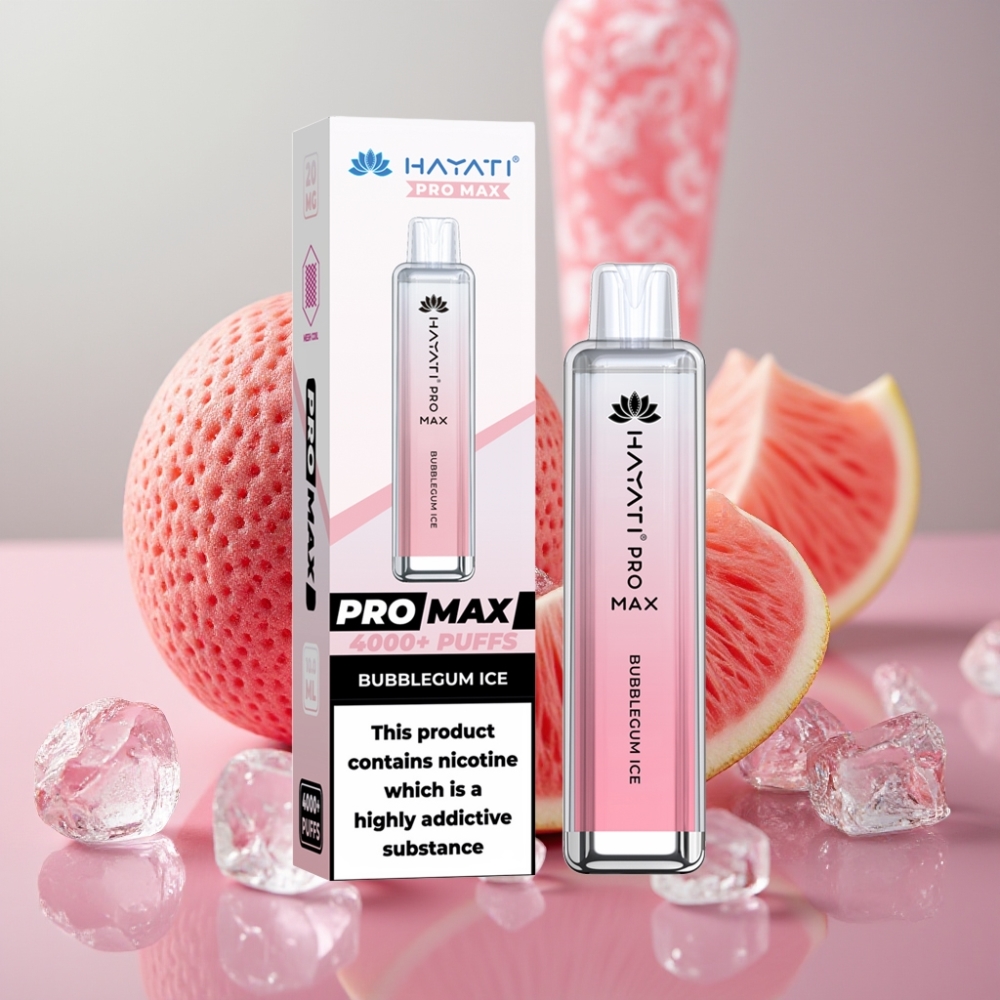 Hayati Pro Max 4000 Puffs Recargable 1400mAh Sabor Chicle Helado