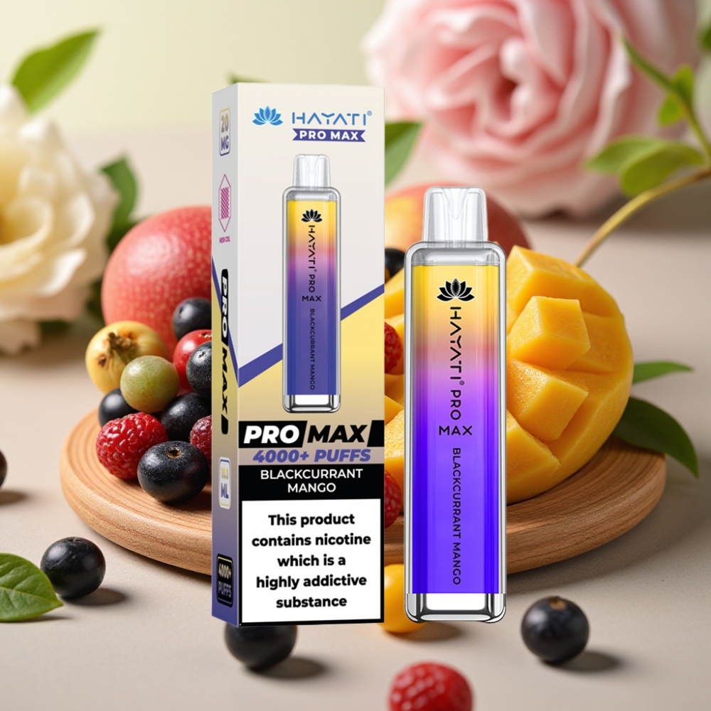 Hayati Pro Max 4000 Puffs Recargable 1400mAh Sabor Mango Grosella Negra