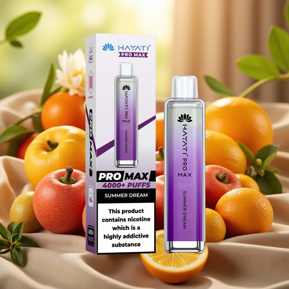 Hayati Pro Max 4000 Puffs Recargable 1400mAh Sabor Sueño de Verano