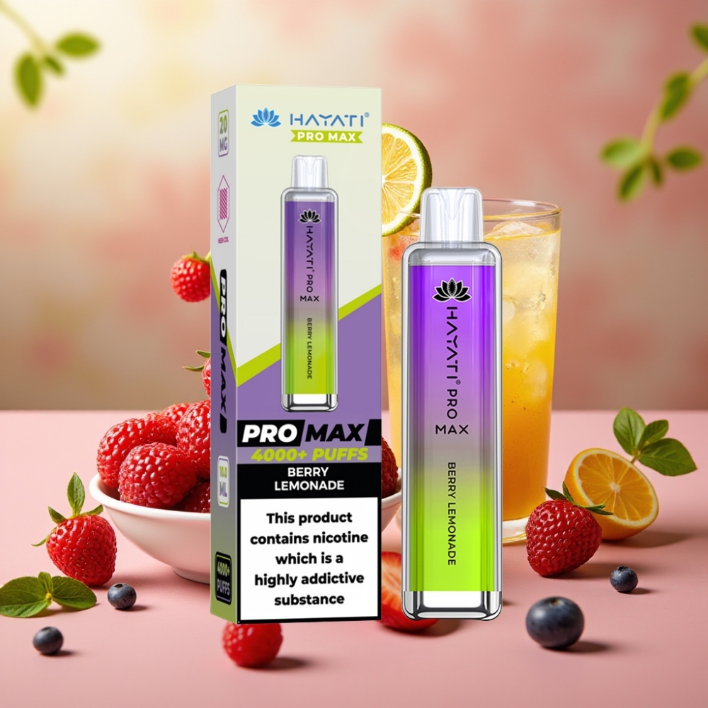 Hayati Pro Max 4000 Puffs Recargable Batería 1400mAh Sabor Limonada de Frutas