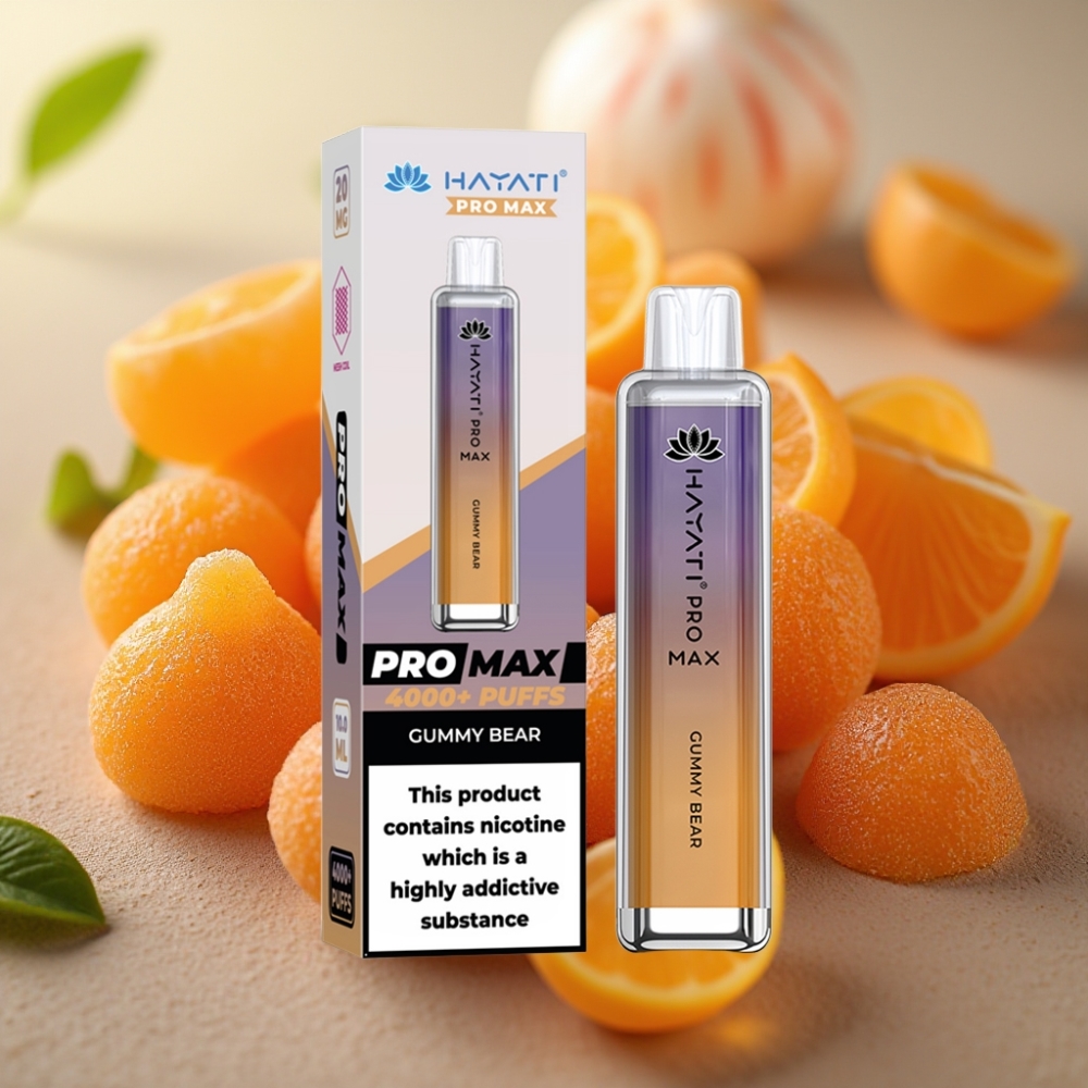 Hayati Pro Max 4000 Puffs Recargable Resistencia Dual 1.1 Ohm Osito de Goma