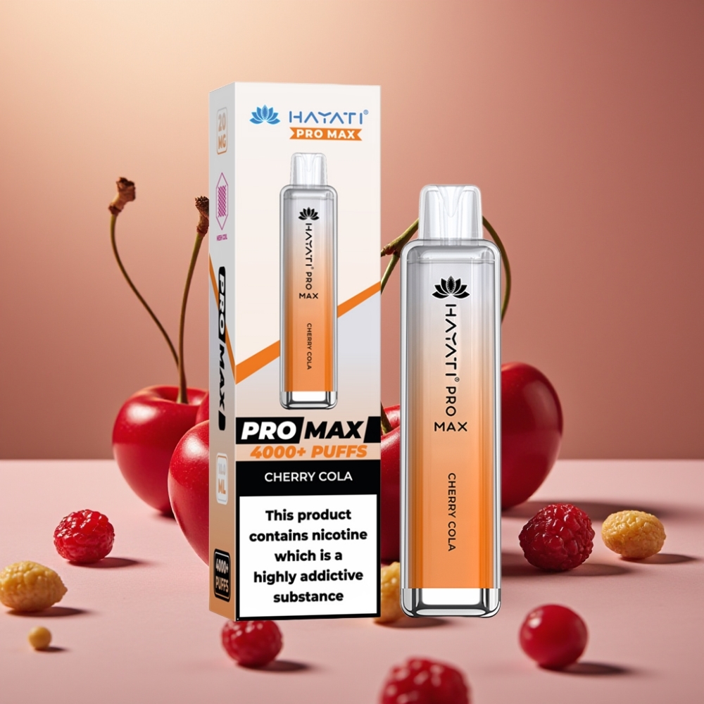 Hayati Pro Max 4000 Puffs Recargable Sabor Cereza-Cola 1400mAh 2ml/10ml
