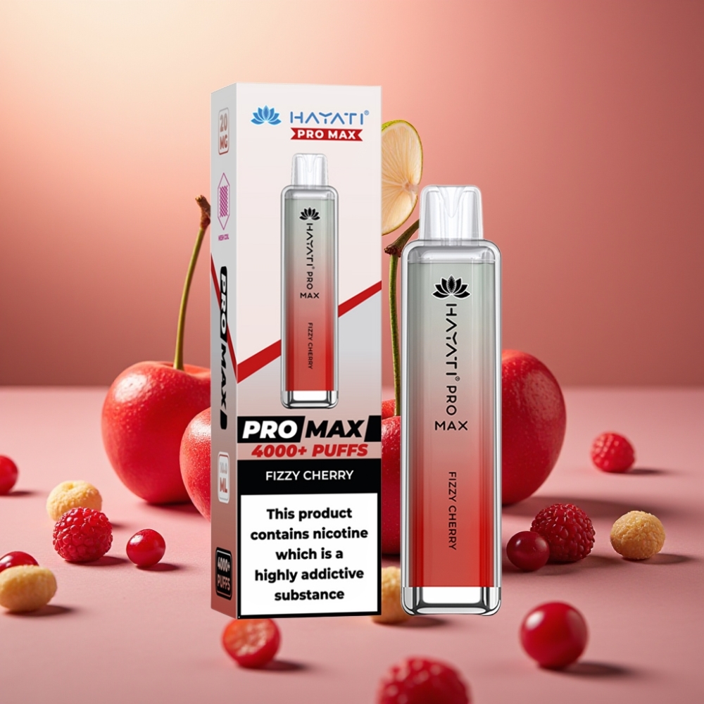 Hayati Pro Max 4000 Puffs Recargable Sabor Cereza Fizzy 1400mAh