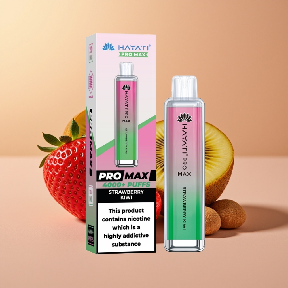 Hayati Pro Max 4000 Puffs Recargable Sabor Fresa Kiwi 5% Nicotina 1400mAh