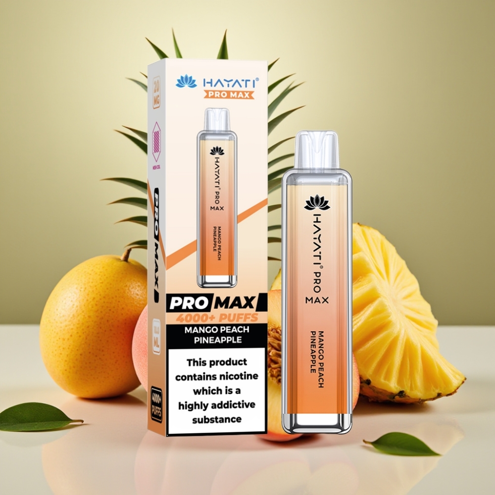 Hayati Pro Max 4000 Puffs Recargable Sabor Mango Melocotón Piña 2ml/10ml 1400mAh