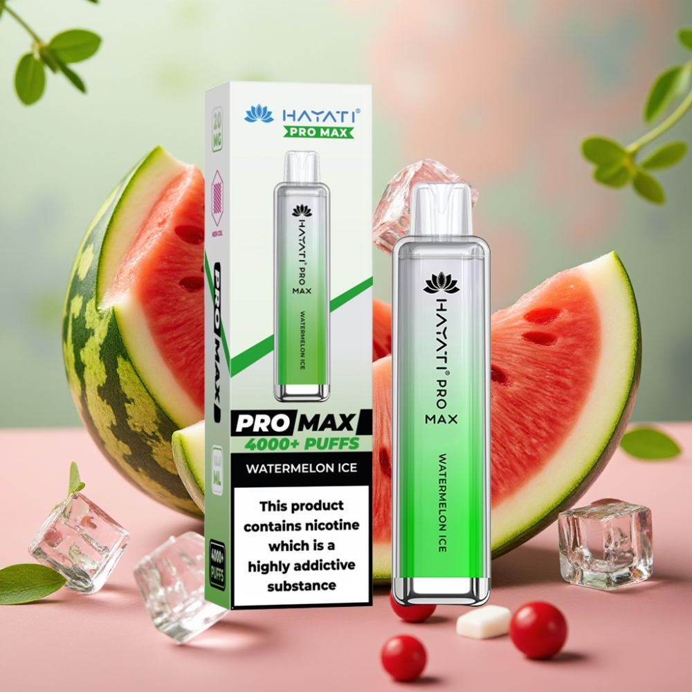 Hayati Pro Max 4000 Puffs Recargable Sabor Sandía Helada Batería 1400mAh