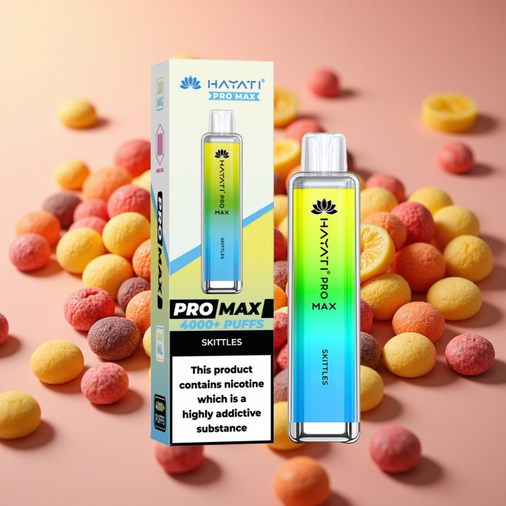 Hayati Pro Max 4000 Puffs Sabores Skittles Batería 1400mAh Recargable