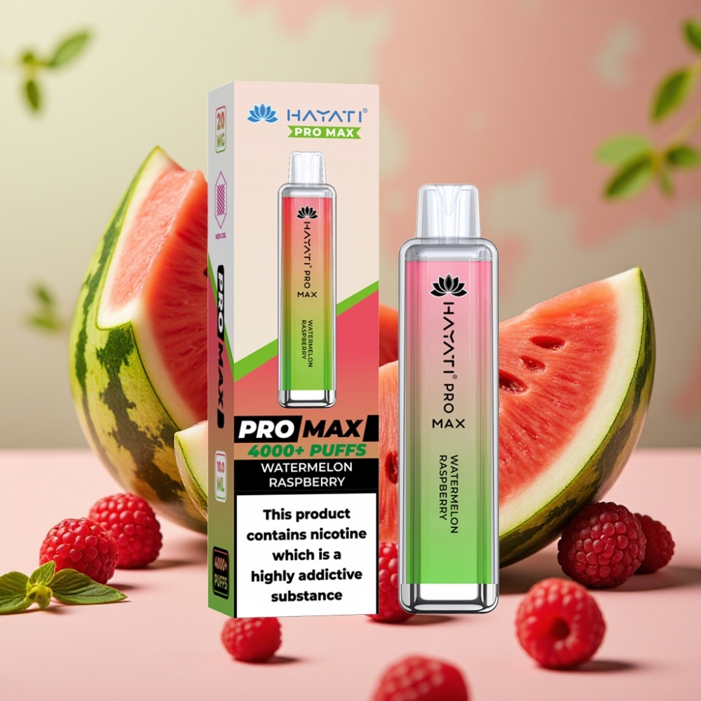 Hayati Pro Max 4000 Puffs Vape Desechable Sandía Frambuesa 5% Nicotina 1400mAh