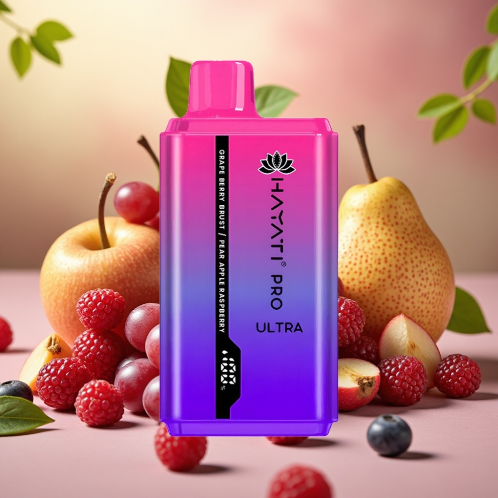 Hayati Pro Ultra 15000 Puffs 2×12ml 2% Uva Frutos Rojos Pera Manzana Frambuesa