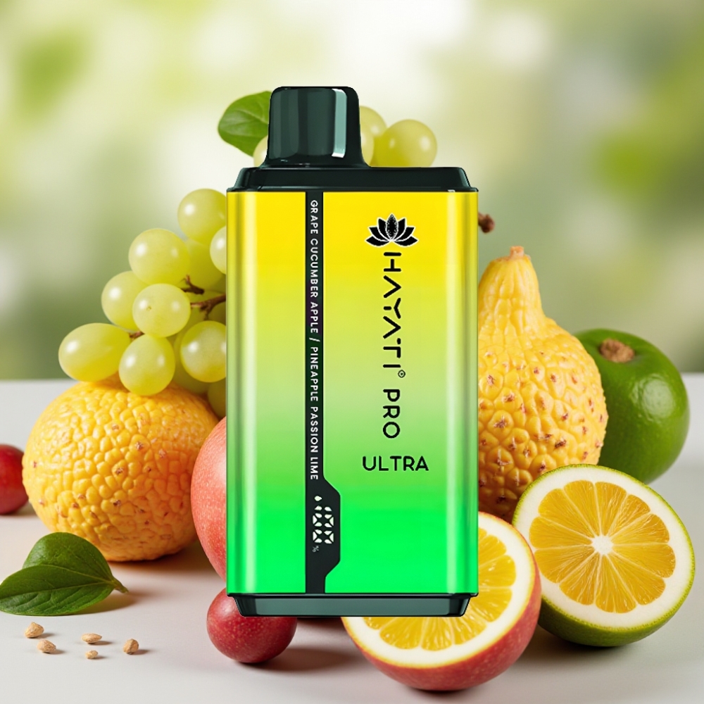 Hayati Pro Ultra 15000 Puffs 2×12ml Uva Pepino Manzana Piña Maracuyá Limón