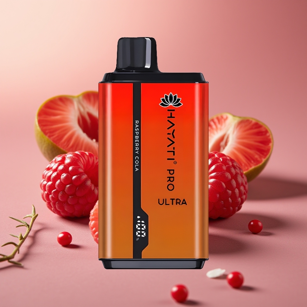 Hayati Pro Ultra 15000 Puffs Dispositivo Vapear Frambuesa Cola 2×12ml 2%