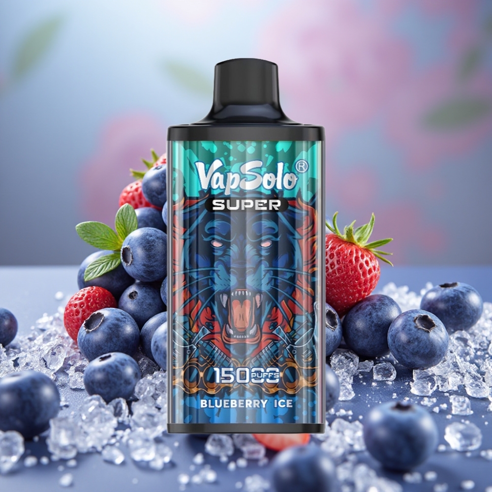 Vapsolo Super 15000 Puffs Azul Helado 40ml 850mAh Tipo-C