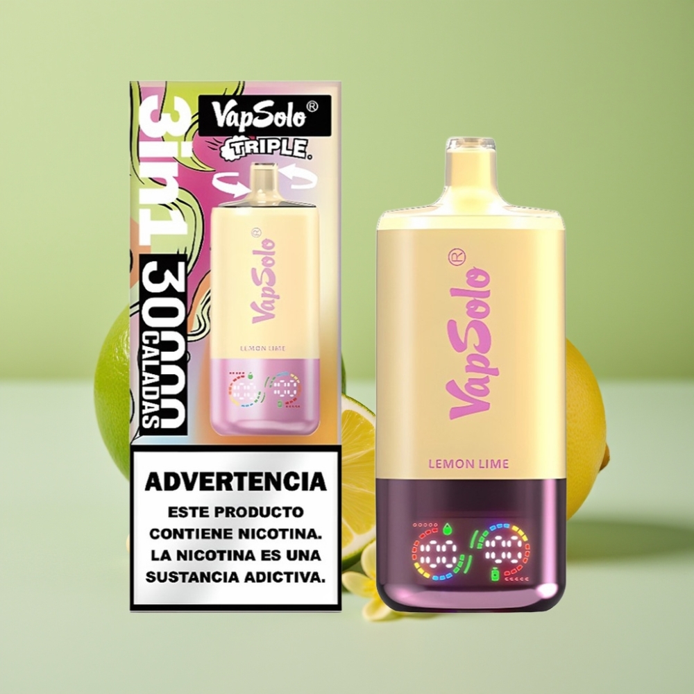 VapSolo Triple 30000 Puffs 40ml 20/50mg Lima Limón Tipo-C