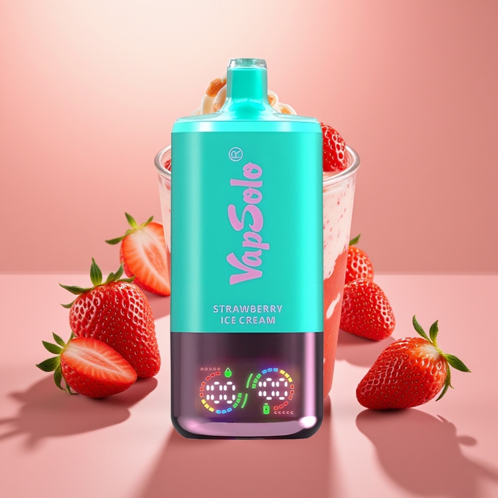 VapSolo Triple 30000 Puffs 40ml Fresa Helado Tipo-C
