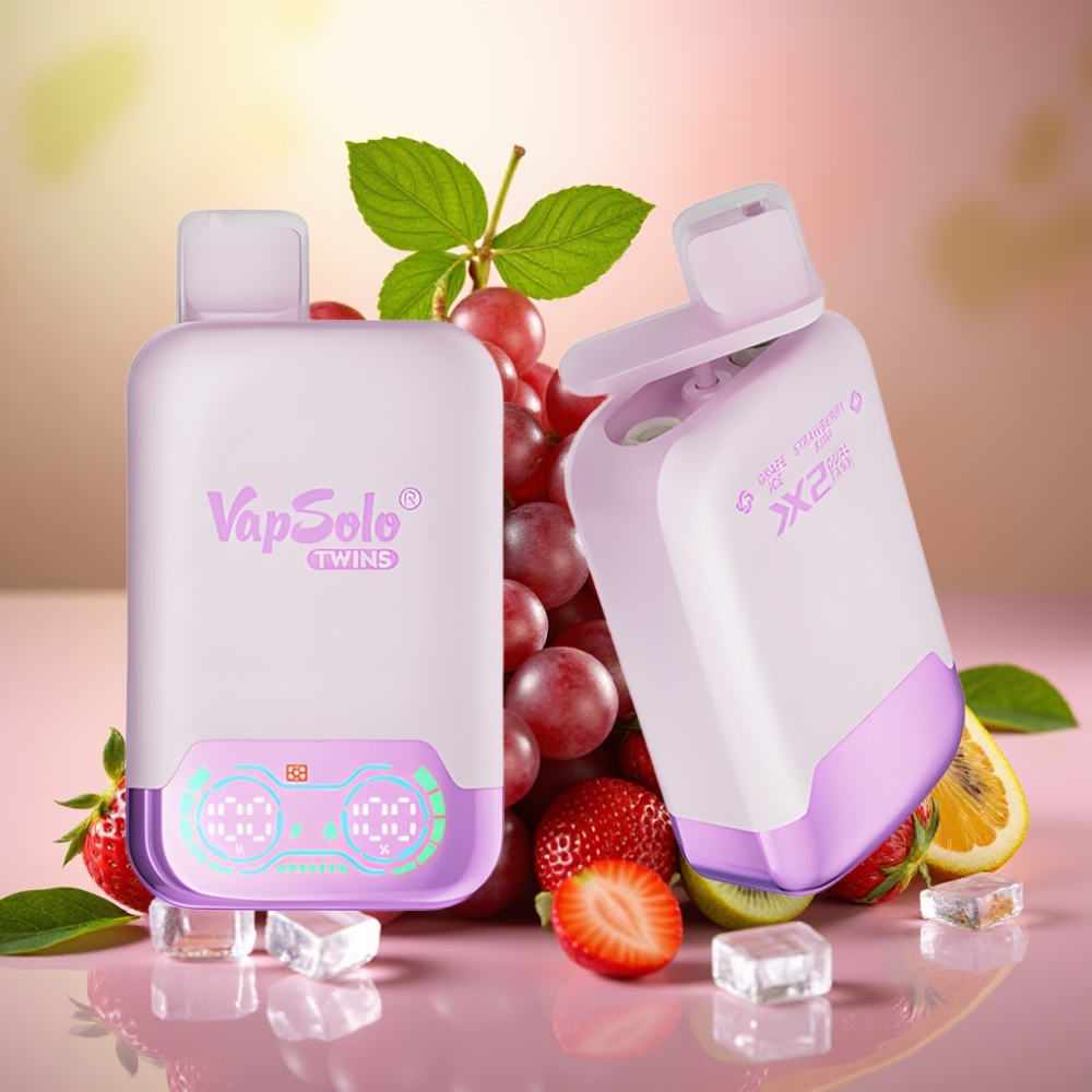 Vapsolo Twins 20000 Puffs 40ml 20mg/50mg Uva Hielo & Fresa Kiwi