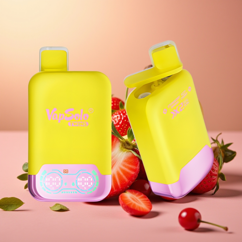 Vapsolo Twins 20000 Puffs 40ml Fresa Plátano & Cereza Efervescente Tipo-C