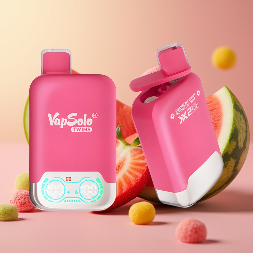 Vapsolo Twins 20000 Puffs 40ml Fresa Sandía & Osito de Goma Tipo-C 20mg/50mg