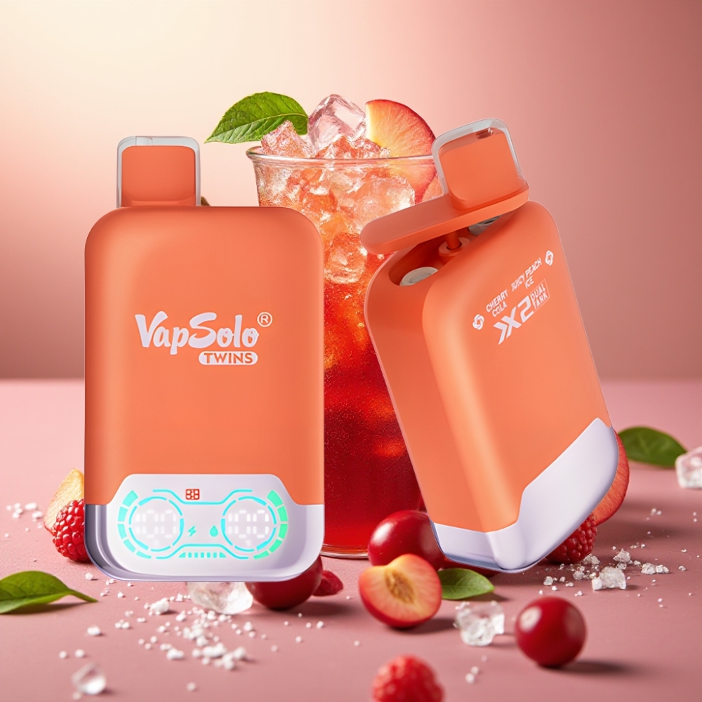 Vapsolo Twins 20000 Puffs Cereza Cola & Melocotón Helado 40ml Tipo-C