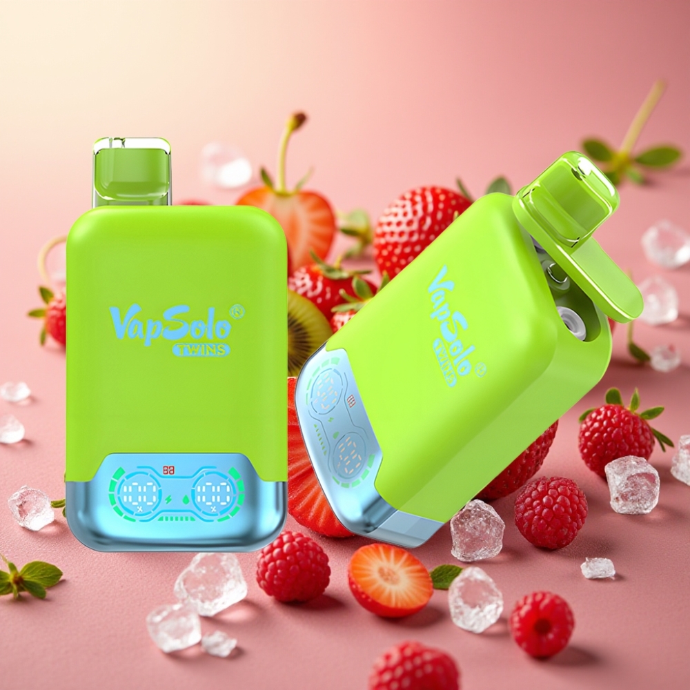 Vapsolo Twins 20000 Puffs Fresa Kiwi & Fresa Frambuesa Cereza Hielo 40ml 50mg/ml