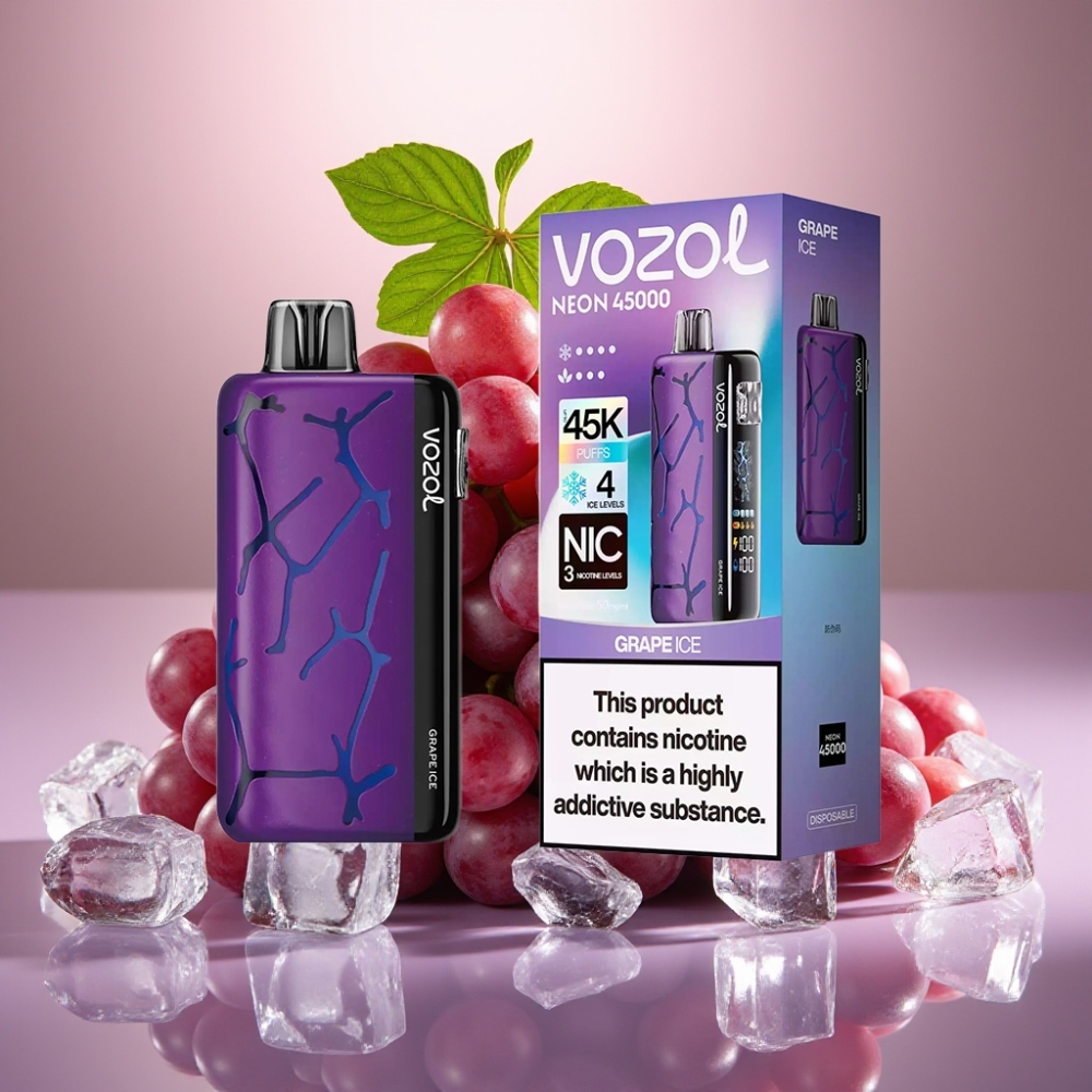 Vozol Neon 45K 45000 Puffs Desechable 20ml 50mg Hielo Uva Flujo Ajustable