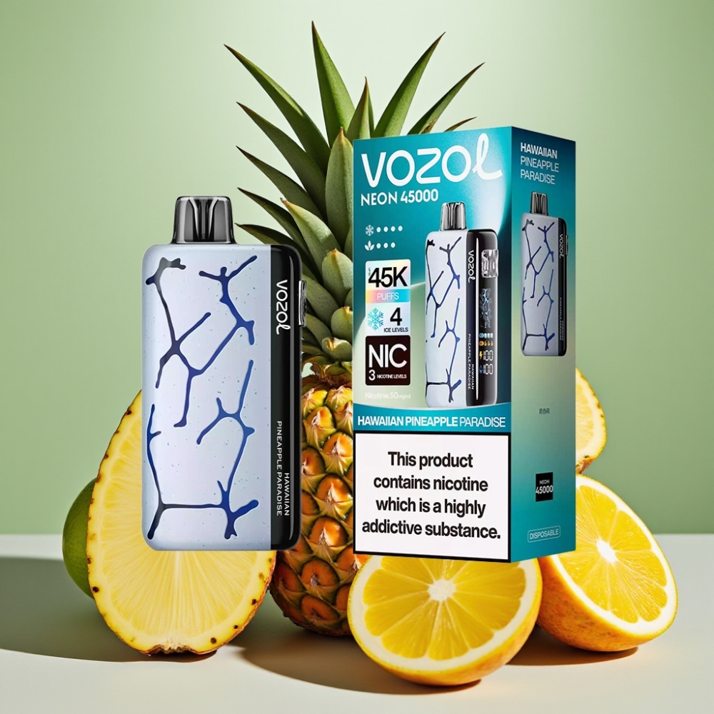 Vozol Neon 45K 45000 Puffs Desechable 20ml 50mg Paraíso Piña Hawaiana