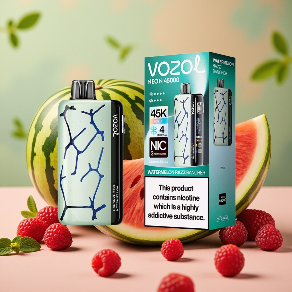 Vozol Neon 45K 45000 Puffs Desechable 20ml Sandía Razz Rancher 50mg