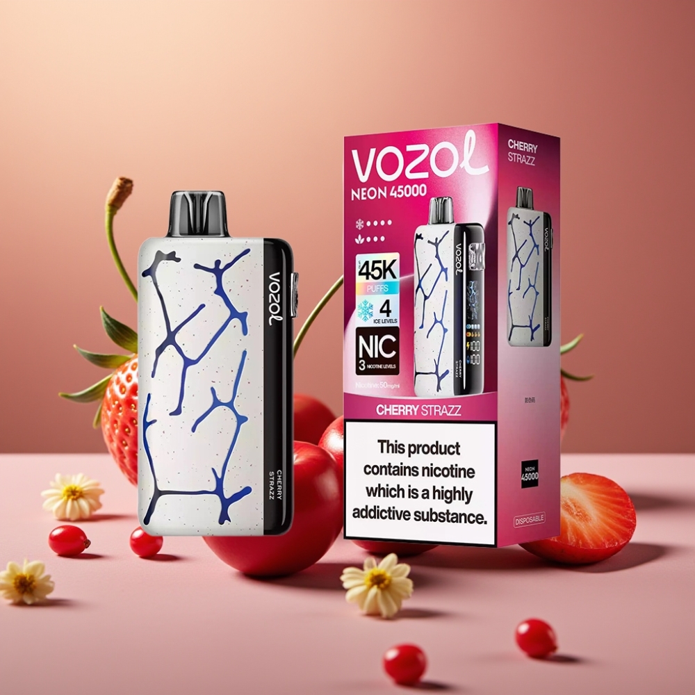 Vozol Neon 45K 45000 Puffs Desechable Cereza Strazz 20ml 50mg