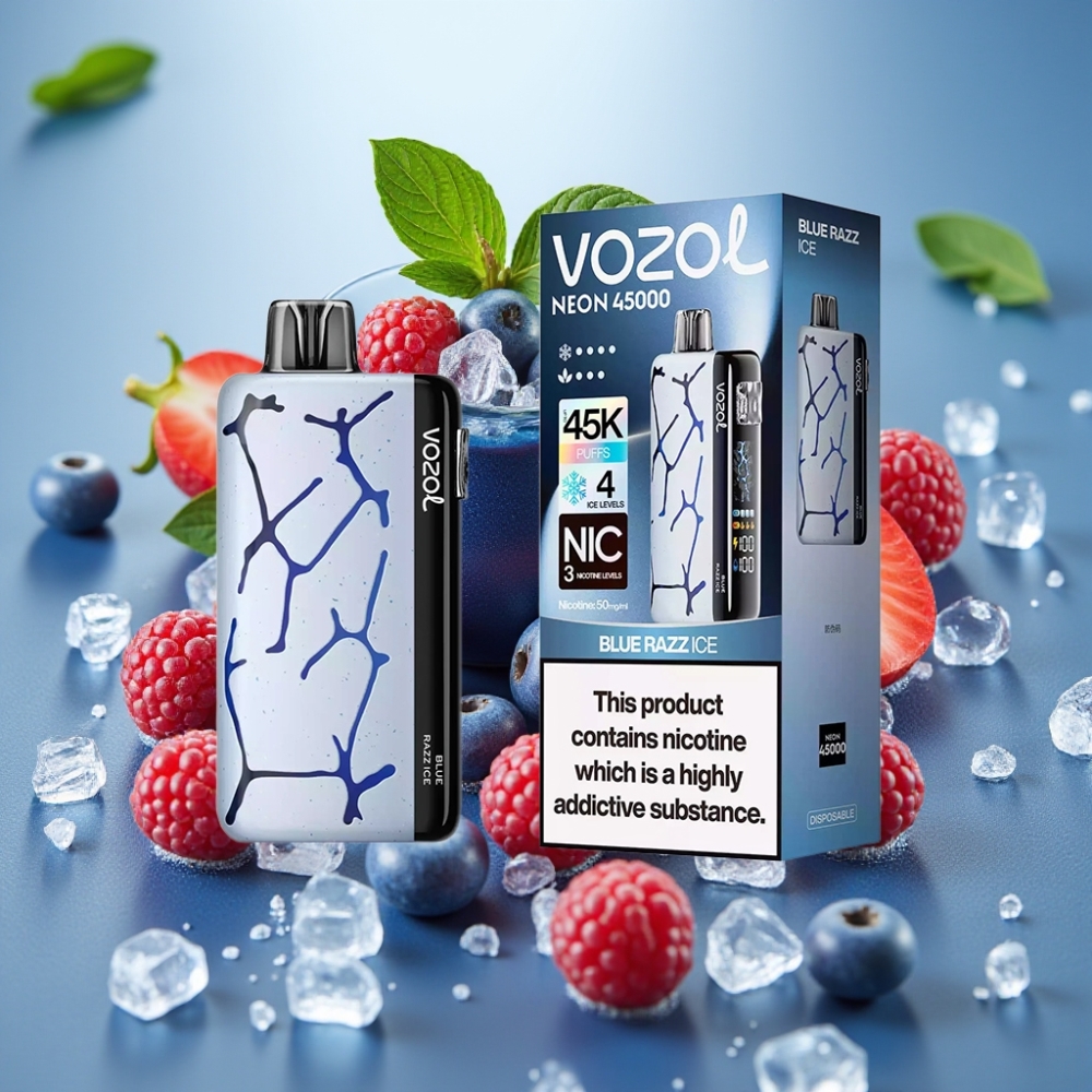 Vozol Neon 45K 45000 Puffs Disposable Vape Azul Frambuesa Hielo 20ml 50mg