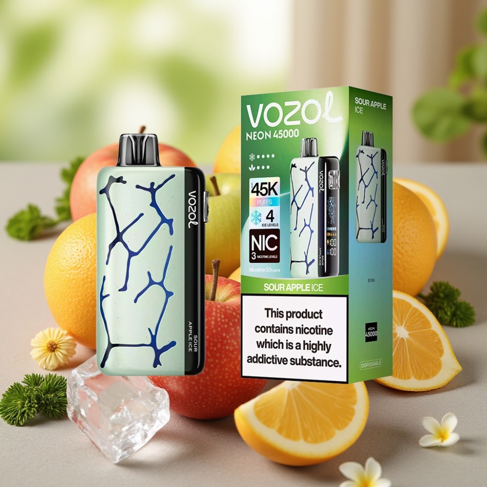 Vozol Neon 45K 45000 Puffs Manzana Ácida Hielo 20ml 50mg