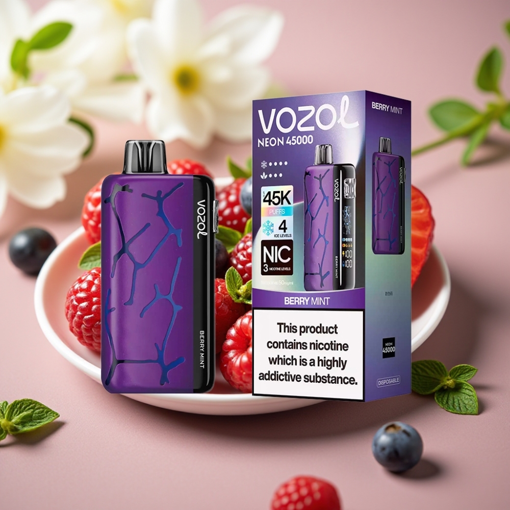 Vozol Neon 45K 45000 Puffs Menta de Baya 20ml 50mg Aire Ajustable