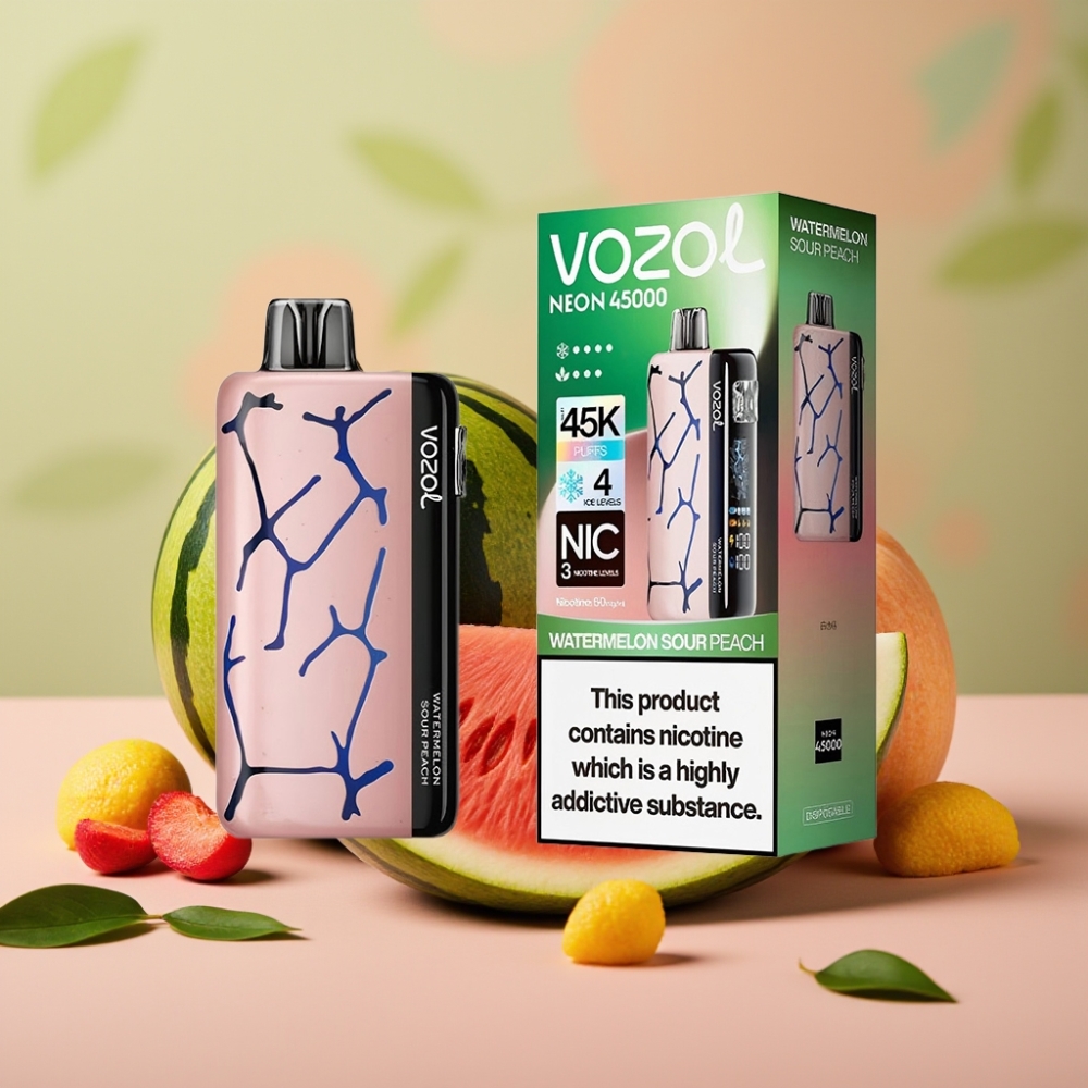 Vozol Neon 45K 45000 Puffs Recargable 20ml Durazno Melón Agrio