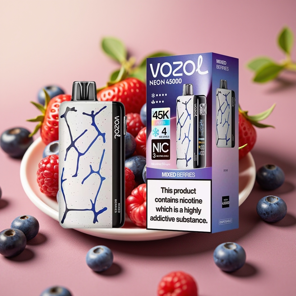 Vozol Neon 45K 45000 Puffs Vape Desechable 20ml 50mg Bayas Mixtas