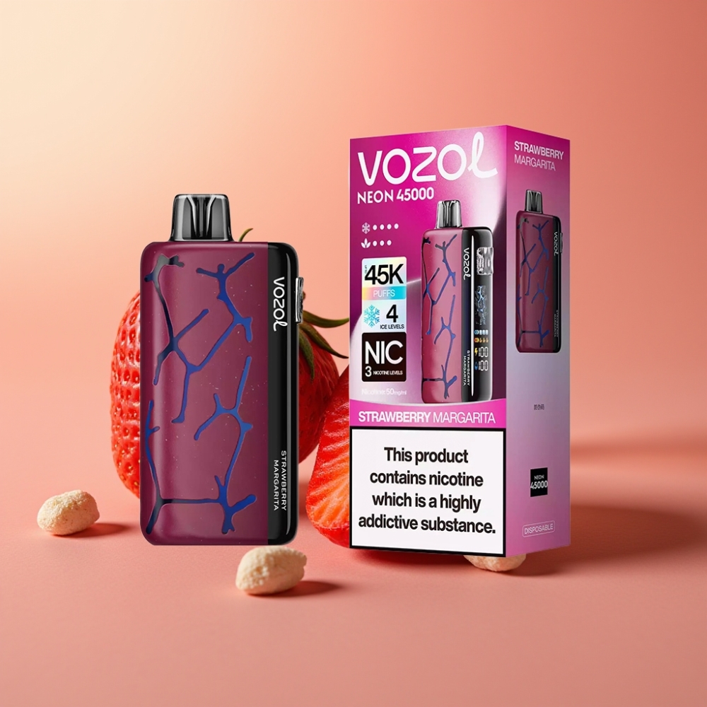 Vozol Neon 45K 45000 Puffs Vape Desechable Fresa Margarita 20ml 50mg